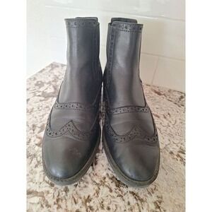 GEOX black  ankle leather booties size 37/ 7‎ US